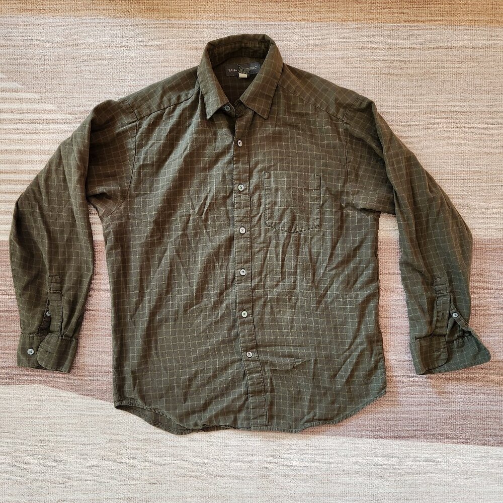 Olive Green Banana Republic button-down shirt
